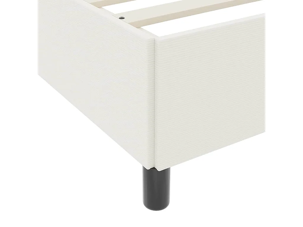 Lit double | Lit adulte | Cadre de lit Crème 160x200 cm Tissu en velours côtelé