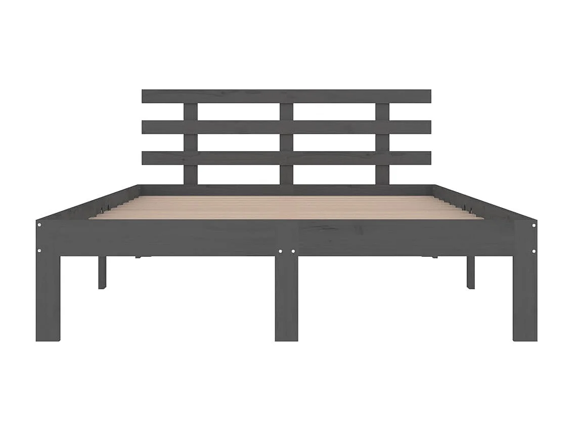 Lit double | Lit adulte | Cadre de lit bois massif gris 200x200 cm