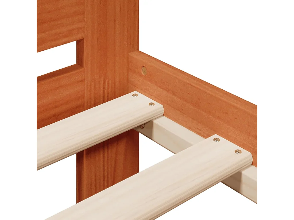 Lit double | Lit adulte | Cadre de lit cire marron 135x190cm bois pin massif