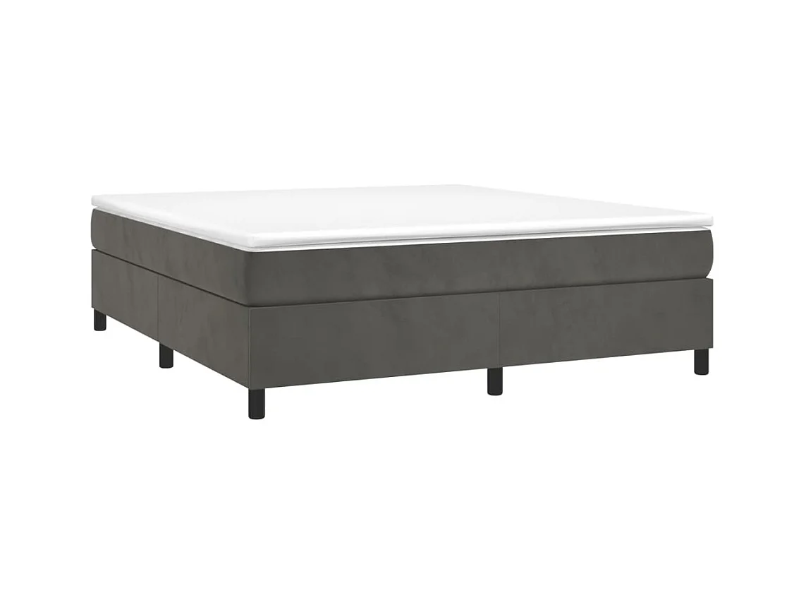 Lit double | Lit adulte | Cadre de lit gris foncé 160x200 cm velours