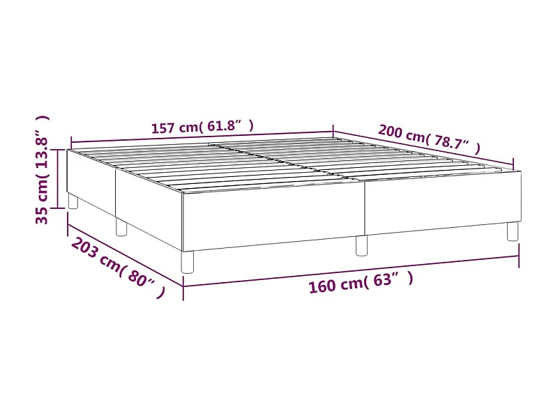 Lit double | Lit adulte | Cadre de lit gris foncé 160x200 cm velours