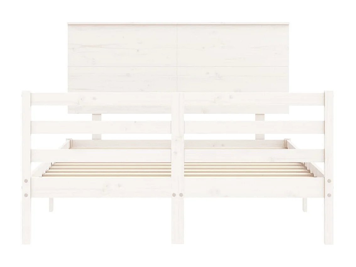 Lit simple | Lit adulte, enfant | Cadre de lit blanc 120x200 cm bois massif