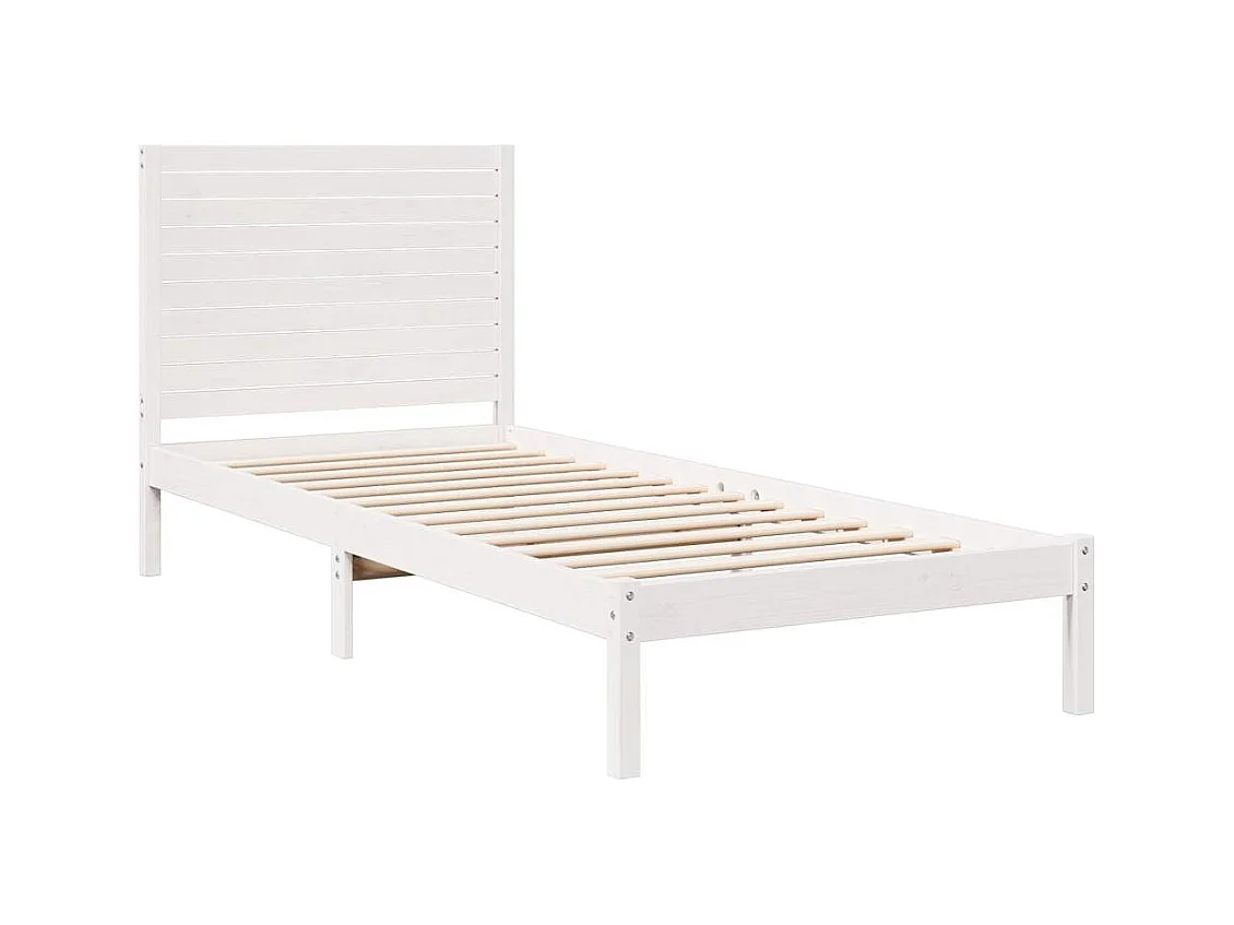 Letto per adulti | Letto singolo | Giroletto Extra Lungo senza Materasso Bianco 90x210 cm Massello