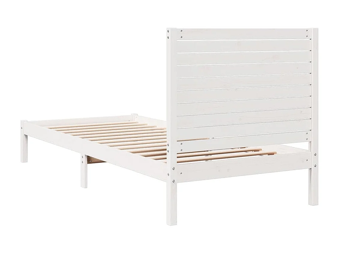 Letto per adulti | Letto singolo | Giroletto Extra Lungo senza Materasso Bianco 90x210 cm Massello