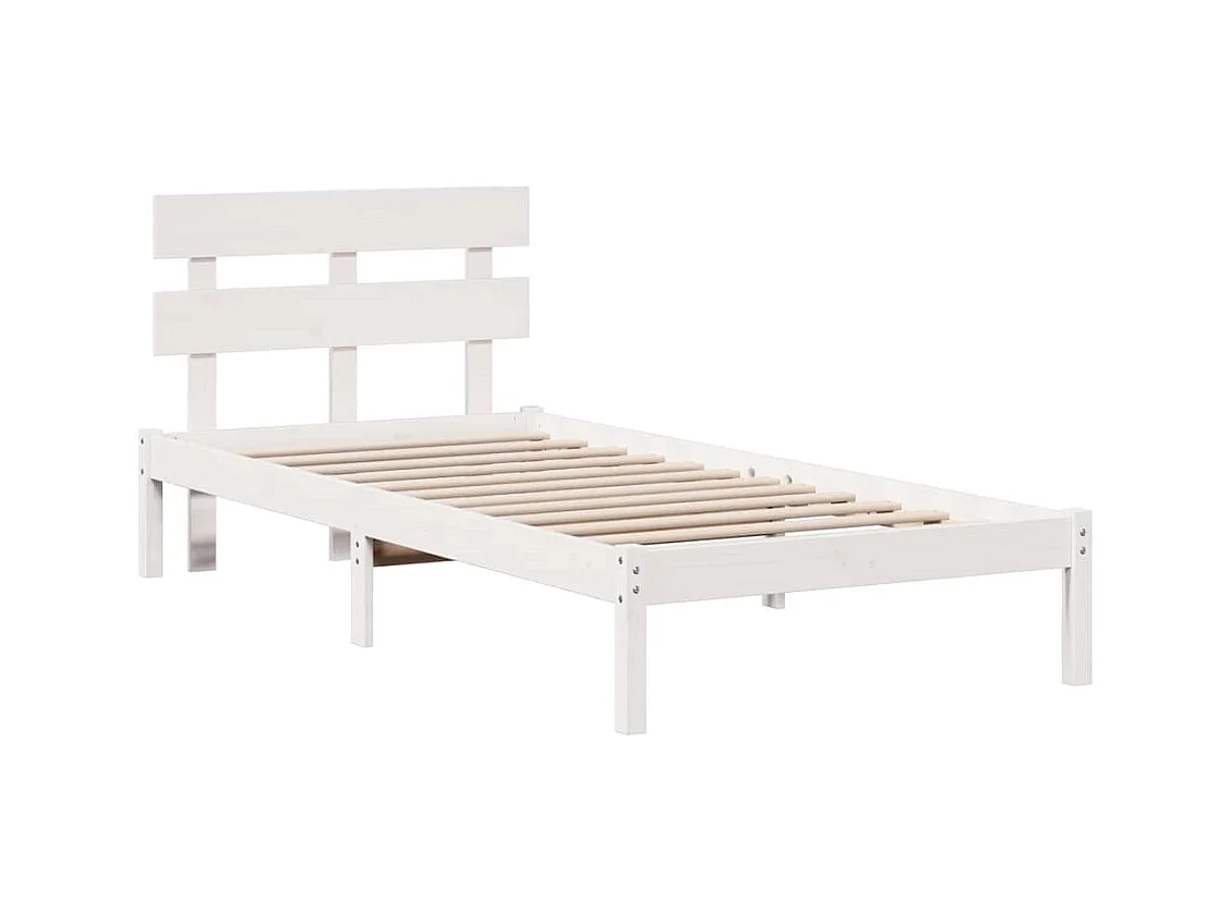 Lit simple | Lit adulte, enfant | Cadre de lit Blanc 80x200 cm Bois de pin massif