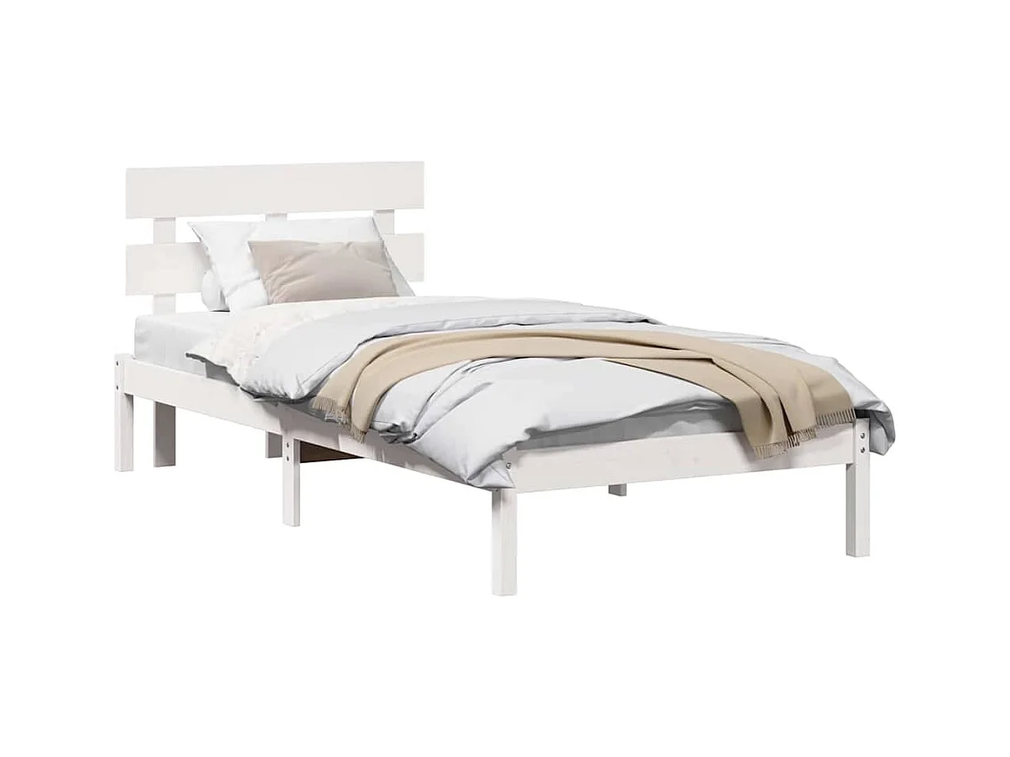 Lit simple | Lit adulte, enfant | Cadre de lit Blanc 80x200 cm Bois de pin massif