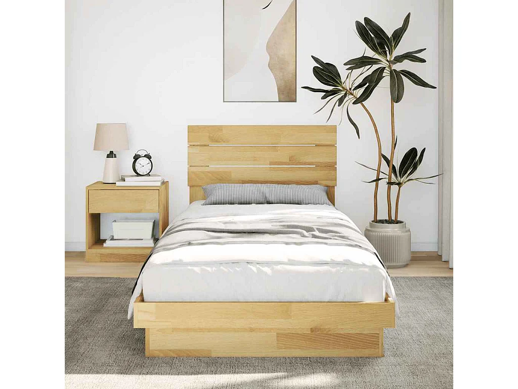 Lit simple | Lit adulte, enfant | Cadre de lit avec tête de lit 100x200 cm