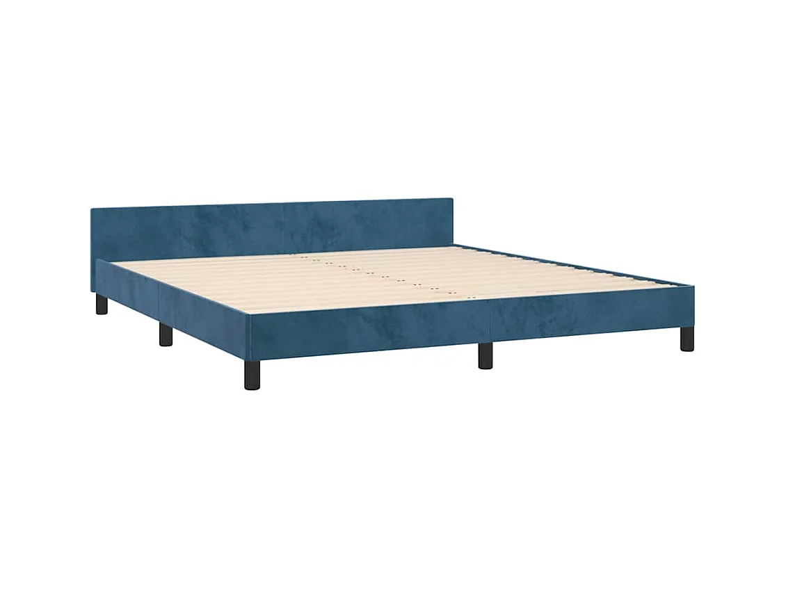 Lit double | Lit adulte | Cadre de lit bleu foncé 160x200 cm velours