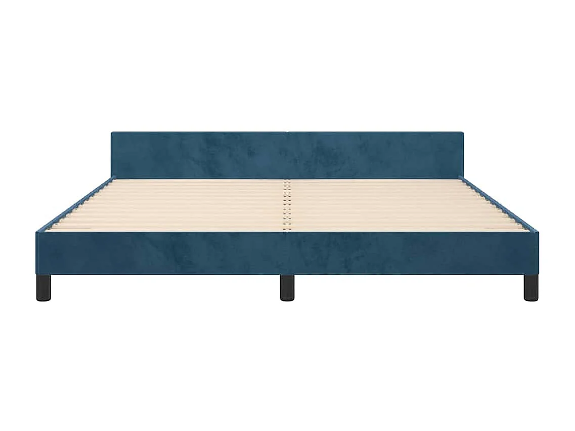 Lit double | Lit adulte | Cadre de lit bleu foncé 160x200 cm velours
