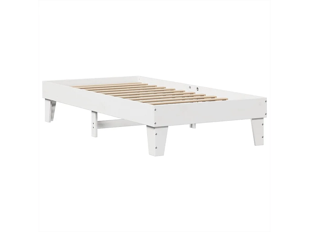 Lit simple | Lit adulte, enfant | Cadre de lit blanc 90x200 cm bois de pin massif