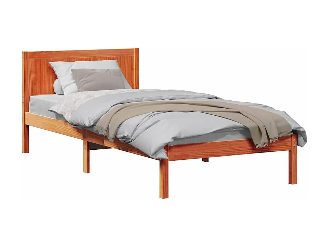 Lit simple | Lit adulte, enfant | Cadre de lit Marron 80x200 cm Bois de pin massif
