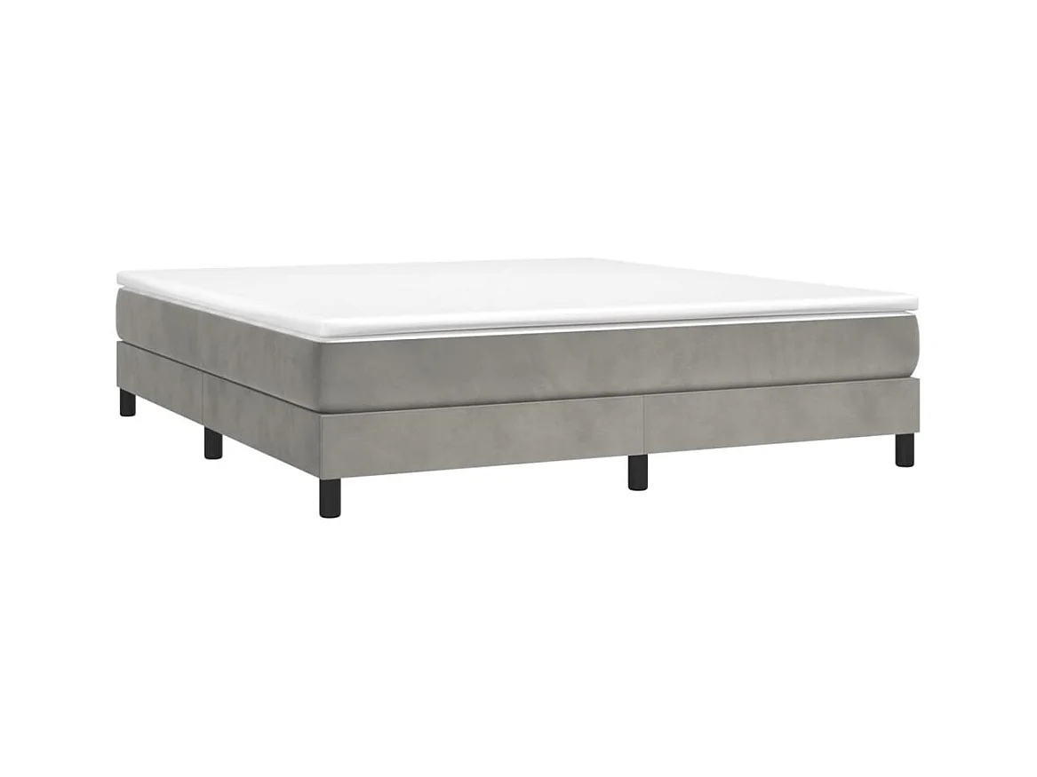 Lit double | Lit adulte | Cadre de lit gris clair 160x200 cm velours