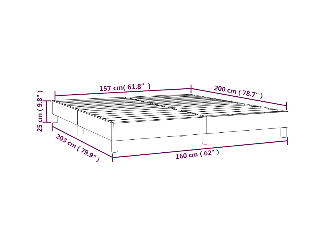 Lit double | Lit adulte | Cadre de lit gris clair 160x200 cm velours