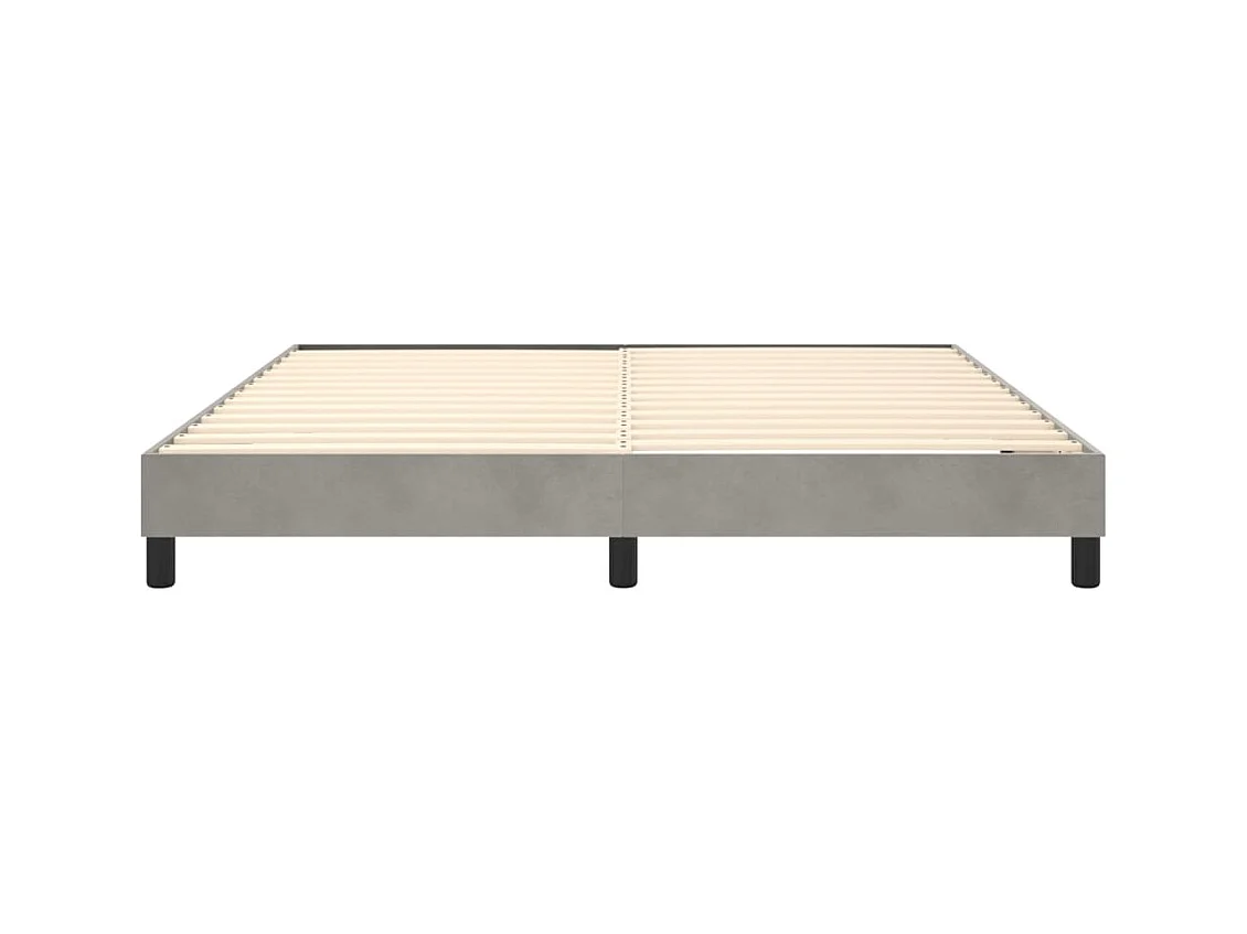 Lit double | Lit adulte | Cadre de lit gris clair 160x200 cm velours