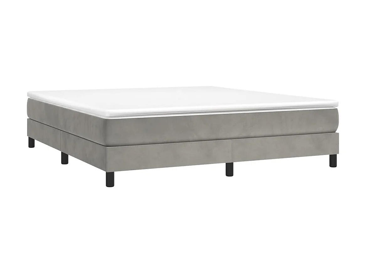 Lit double | Lit adulte | Cadre de lit gris clair 160x200 cm velours