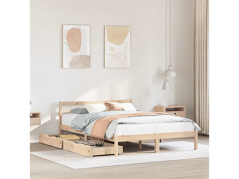 Lit double | Lit adulte | Cadre de lit 150x200 cm bois de pin massif