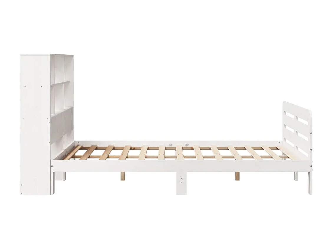 Lit double | Lit adulte | Cadre de lit blanc 160x200 cm bois de pin massif