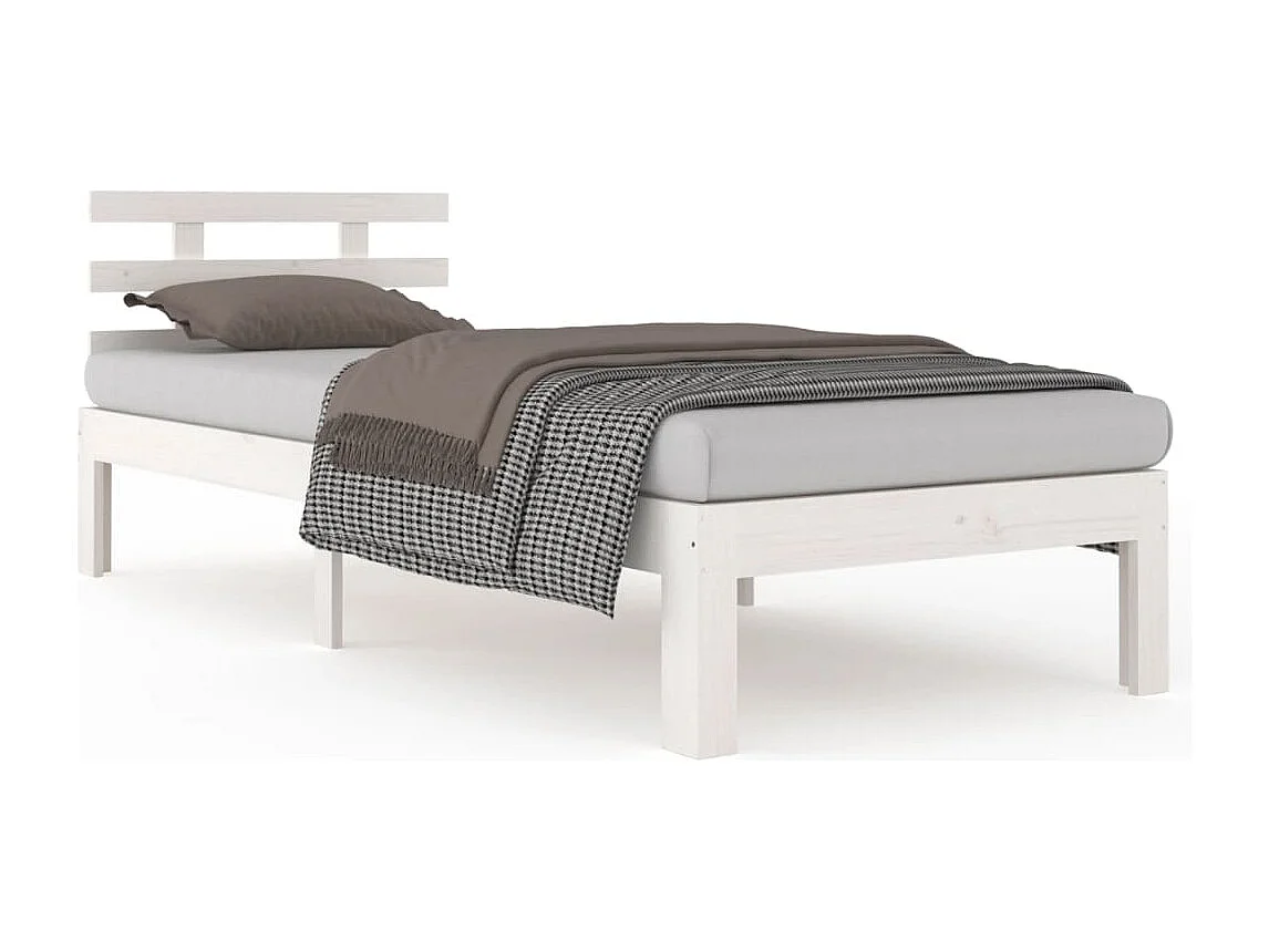 Lit simple | Lit adulte, enfant | Cadre de lit blanc 90x190 cm