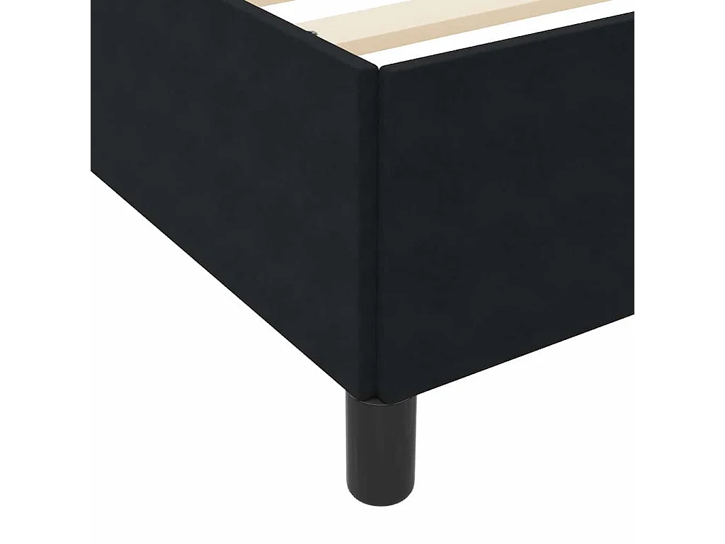 Lit simple | Lit adulte, enfant | Cadre de lit Noir et blanc et noir 90x190 cm Velours