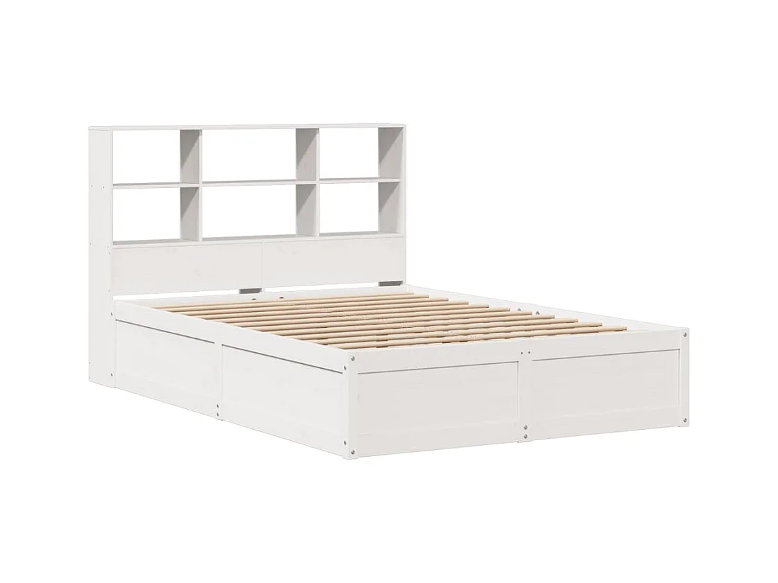 Lit double | Lit adulte | Cadre de lit blanc 140x200 cm bois de pin massif