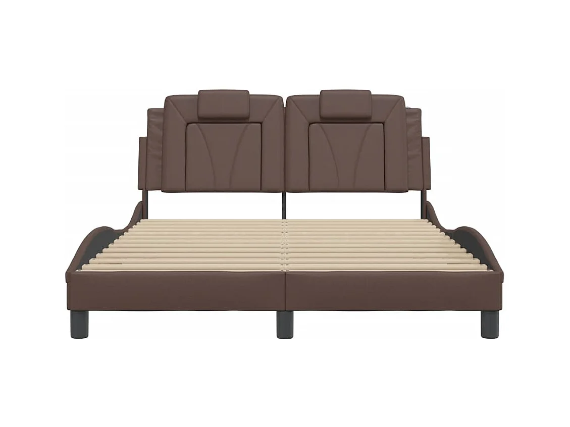 Lit double | Lit adulte | Cadre de lit marron 140x200 cm similicuir