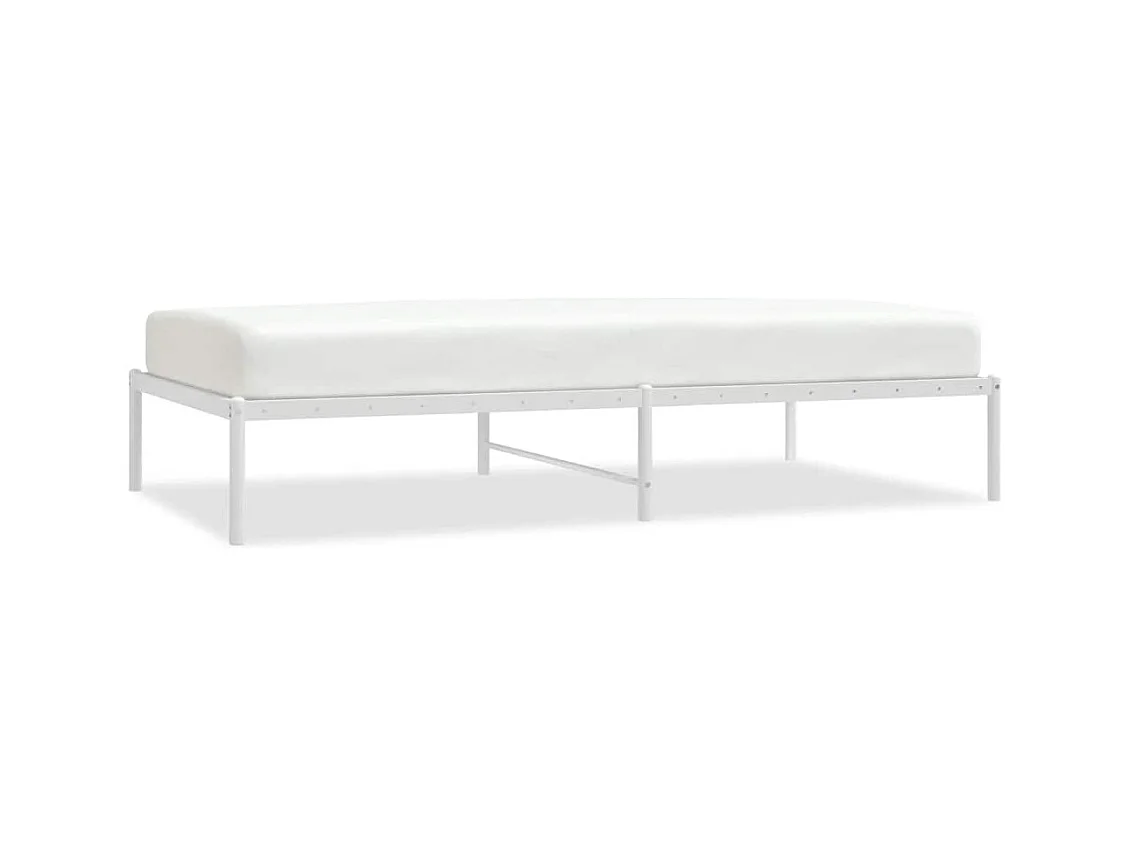 Lit simple | Lit adulte, enfant | Cadre de lit métal blanc 100x190 cm