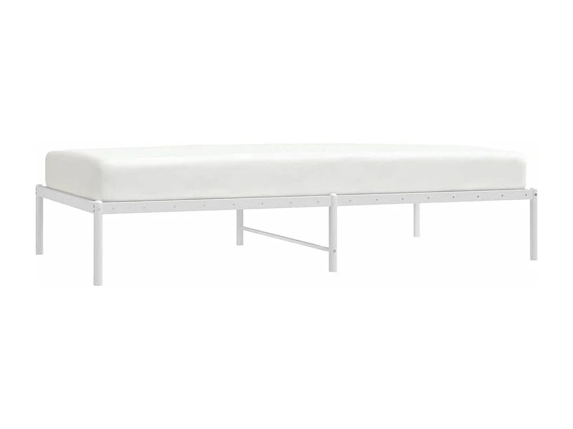 Lit simple | Lit adulte, enfant | Cadre de lit métal blanc 100x190 cm