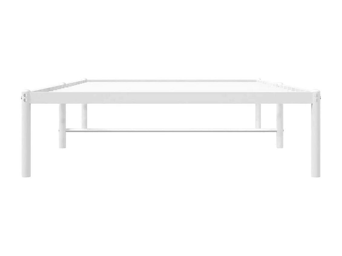 Lit simple | Lit adulte, enfant | Cadre de lit métal blanc 100x190 cm