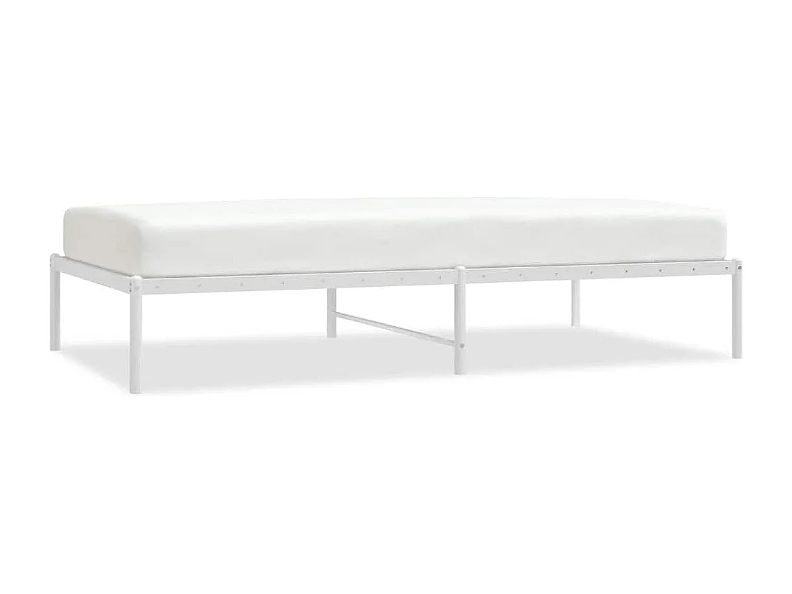 Lit simple | Lit adulte, enfant | Cadre de lit métal blanc 100x190 cm