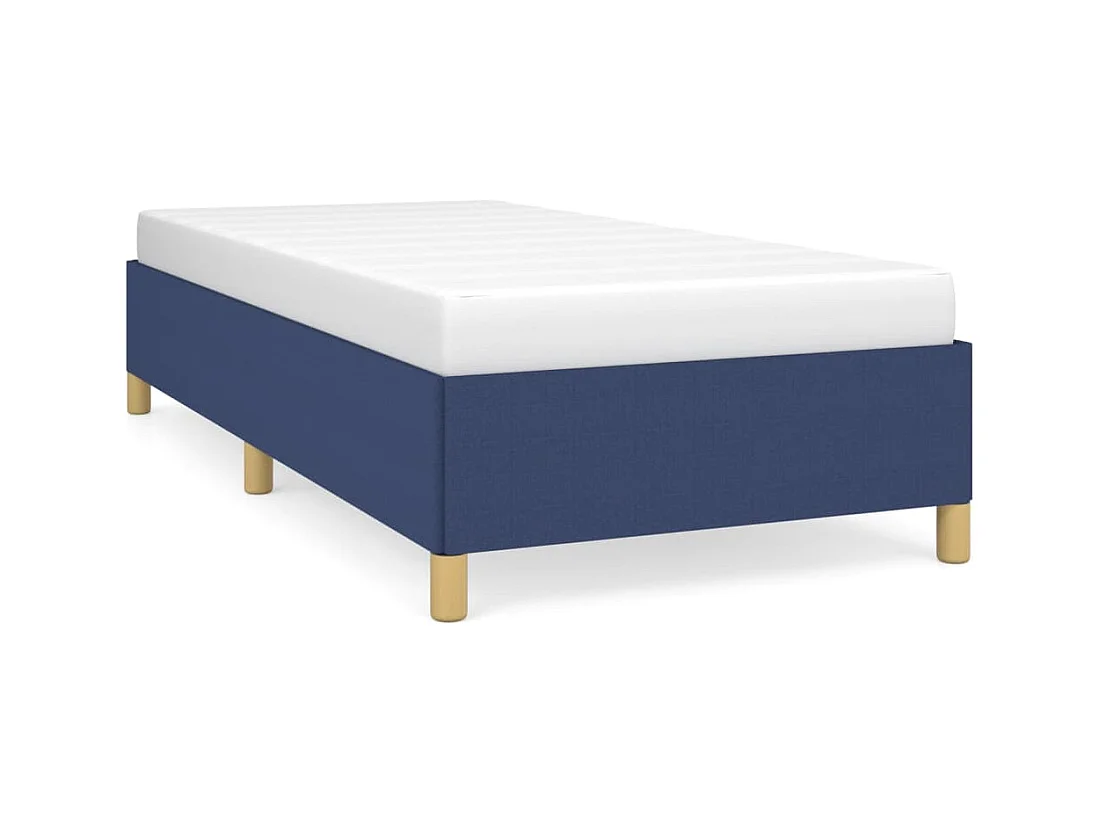 Lit simple | Lit adulte, enfant | Cadre de lit bleu 90x200 cm tissu