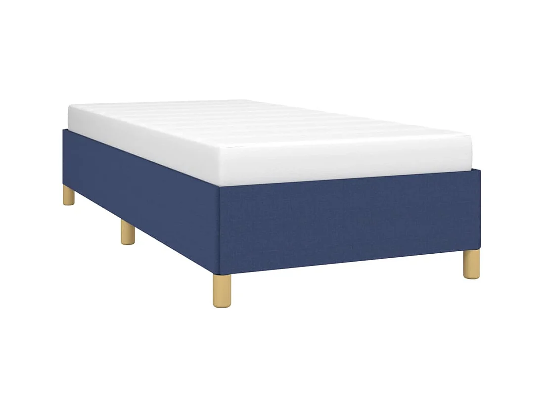 Lit simple | Lit adulte, enfant | Cadre de lit bleu 90x200 cm tissu