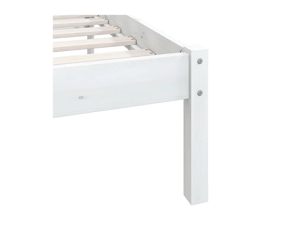 Lit double | Lit adulte | Cadre de lit blanc bois massif 140x200 cm