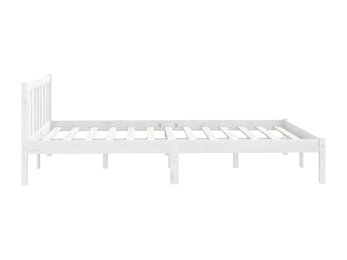 Lit double | Lit adulte | Cadre de lit blanc bois massif 140x200 cm