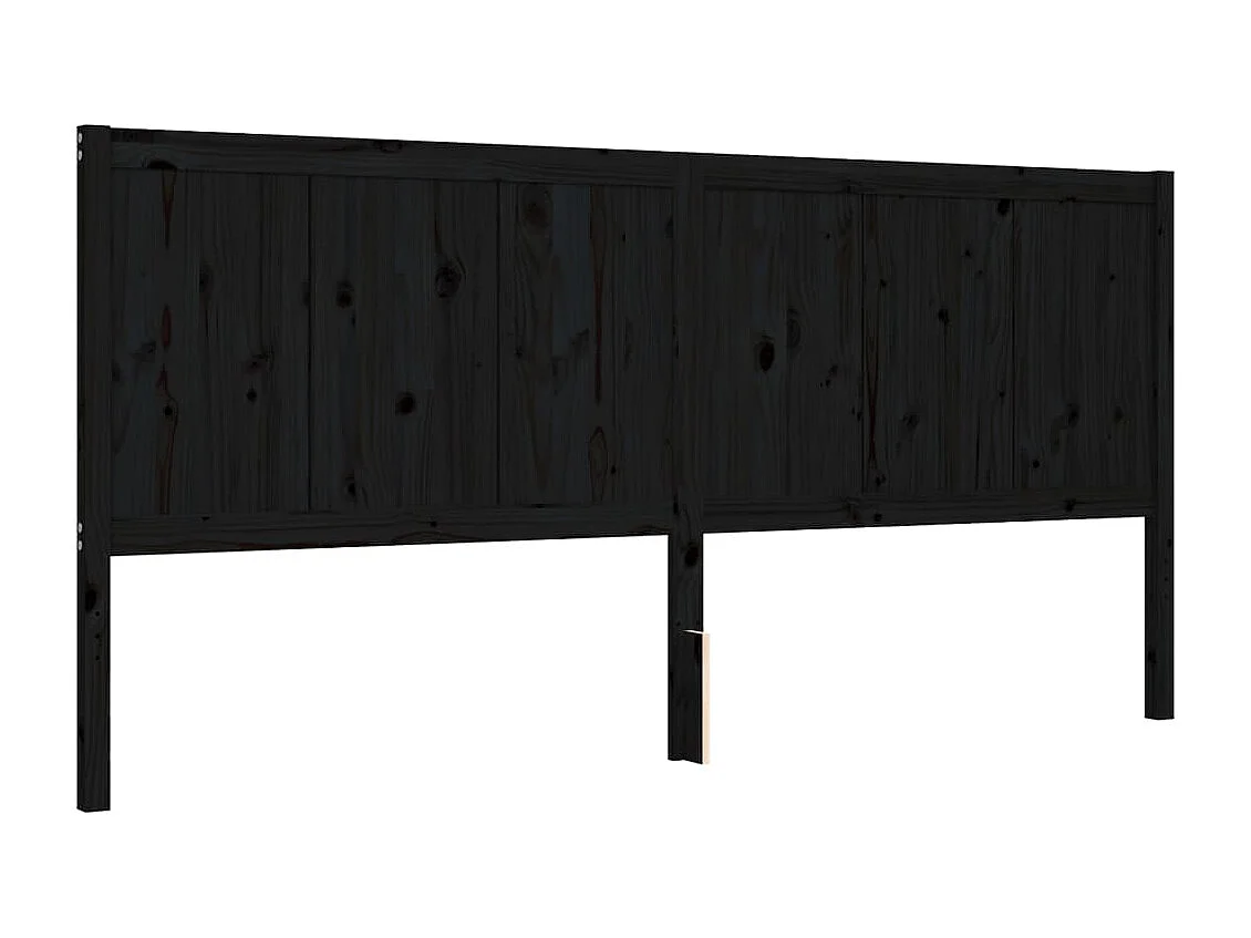 Lit double | Lit adulte | Cadre de lit noir 200x200 cm bois massif de pin