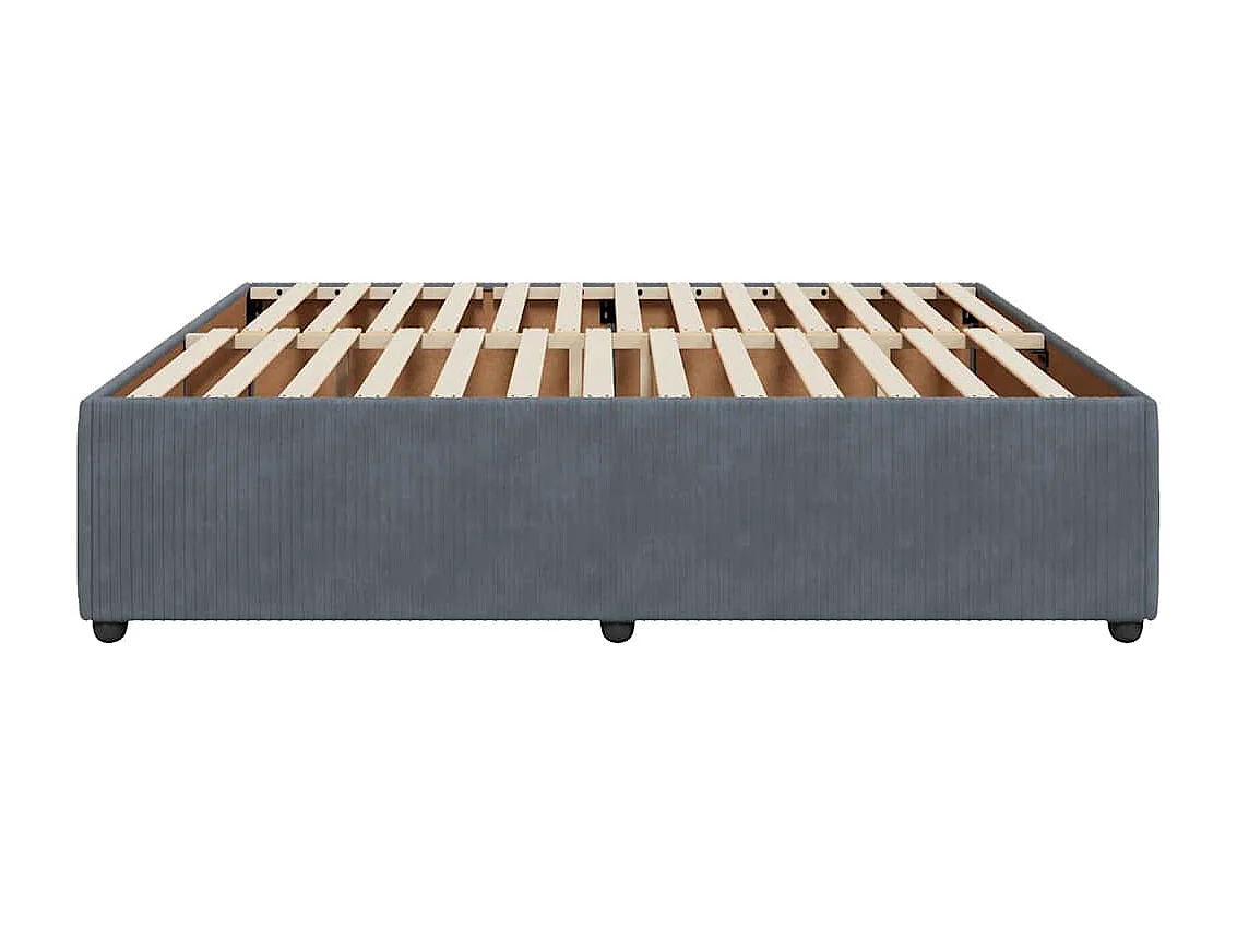 Letto per adulti | Letto matrimoniale | Giroletto senza Materasso Grigio Scuro 180x200 cm Velluto