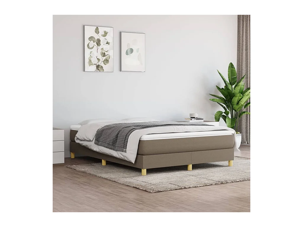 Lit double | Lit adulte | Cadre de lit taupe 140x200 cm tissu