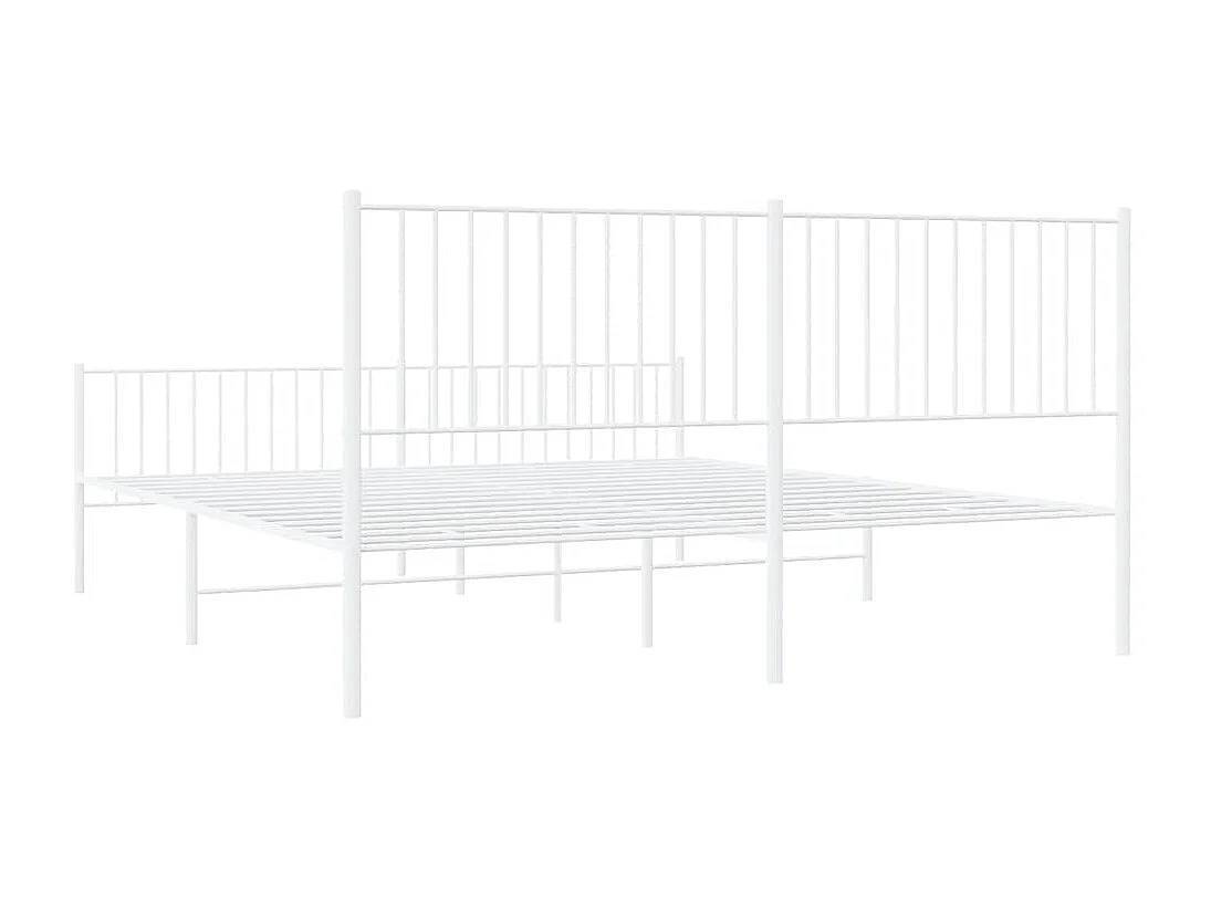 Bedframe | Tweepersoonsbed met hoofd- en voeteneinde metaal wit 183x213 cm