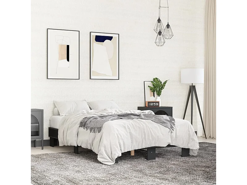 Lit double | Lit adulte | Cadre de lit noir 140x200 cm