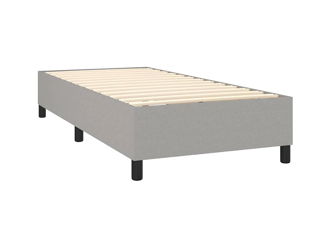 Lit simple | Lit adulte, enfant | Cadre de lit gris clair 100x200 cm tissu