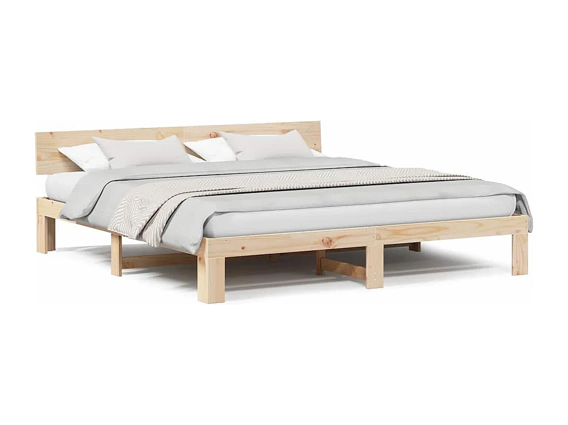 Lit double | Lit adulte | Cadre de lit Marron 180x200 cm Bois de pin massif
