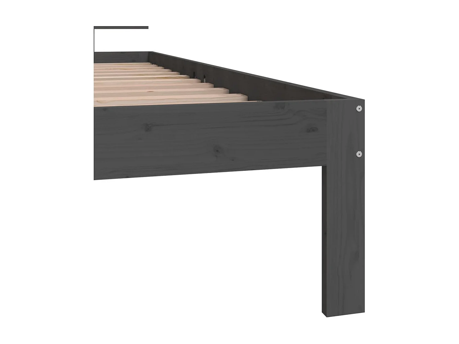 Lit simple | Lit adulte, enfant | Cadre de lit gris bois de pin massif 90x200 cm