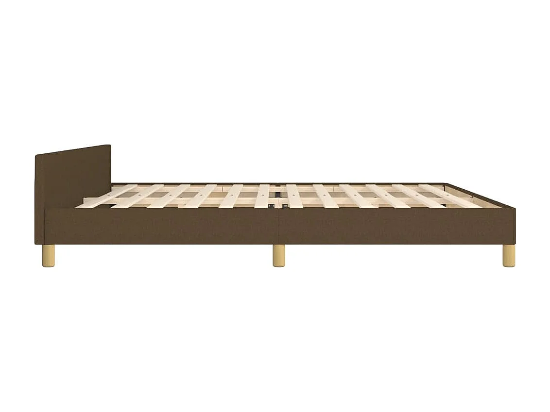 Lit double | Lit adulte | Cadre de lit marron foncé 200x200 cm tissu