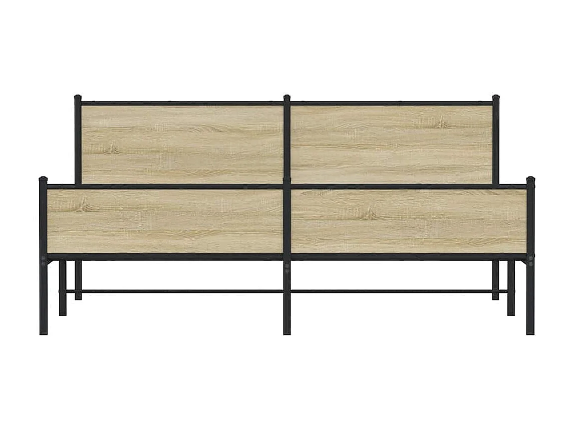 Letto per adulti | Letto matrimoniale | Giroletto senza Materaso in Metallo Rovere Sonoma 160x200 cm