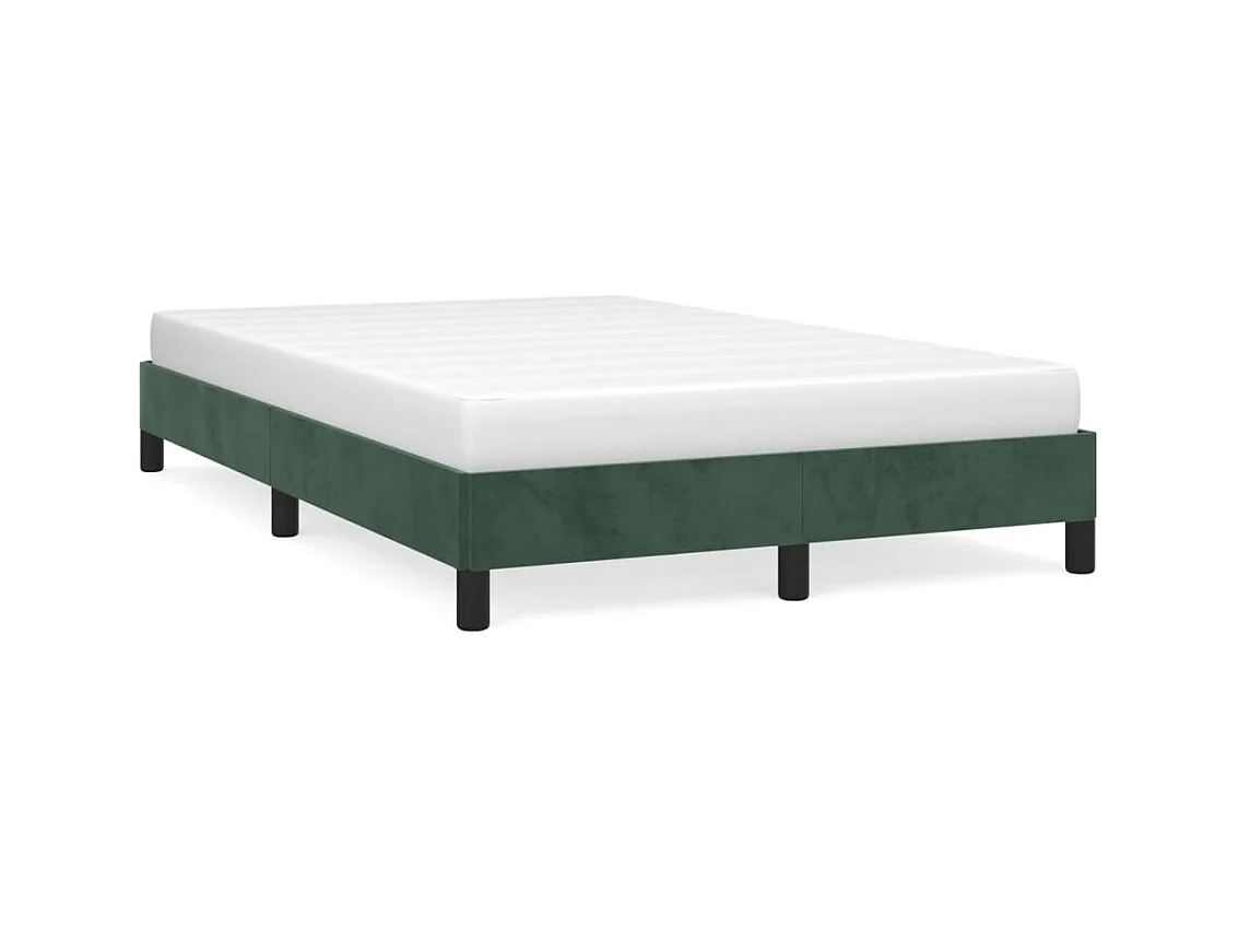 Lit simple | Lit adulte, enfant | Cadre de lit vert foncé 120x190 cm velours
