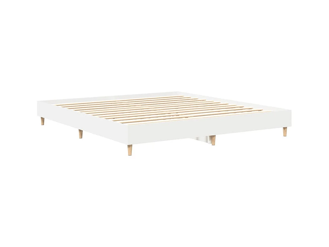 Letto per adulti | Letto matrimoniale | Giroletto senza Materasso Bianco 200x200 cm Legno Multistrato