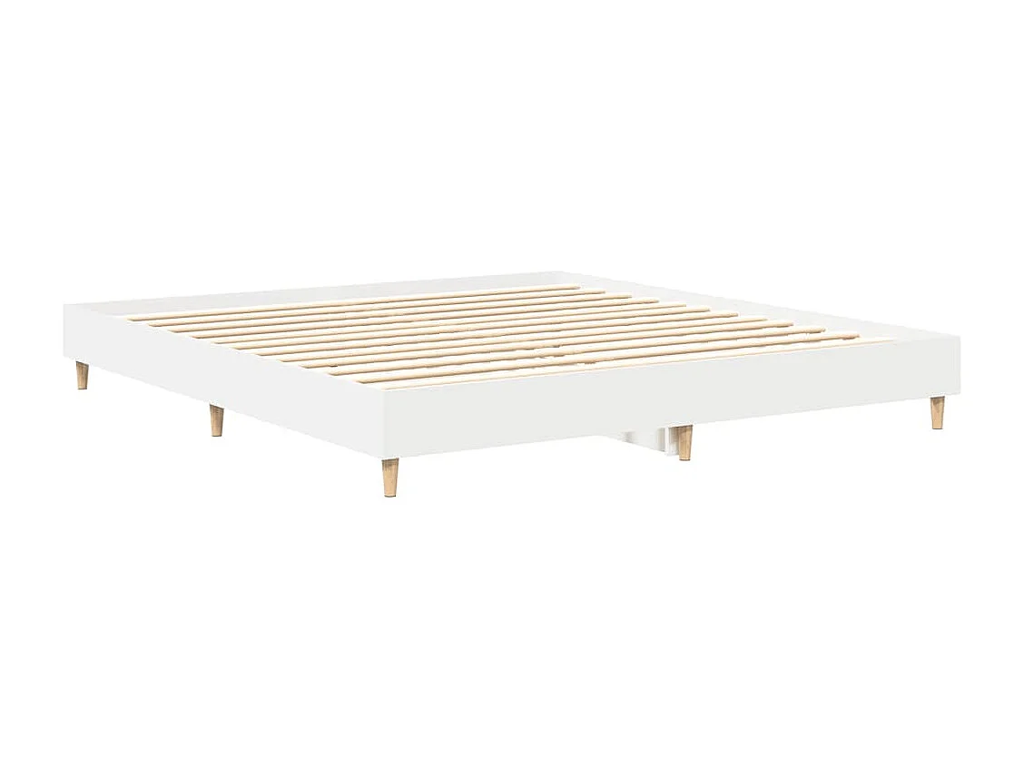 Lit double | Lit adulte | Cadre de lit blanc 200x200 cm bois d'ingénierie