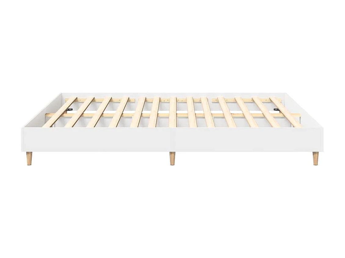 Lit double | Lit adulte | Cadre de lit blanc 200x200 cm bois d'ingénierie