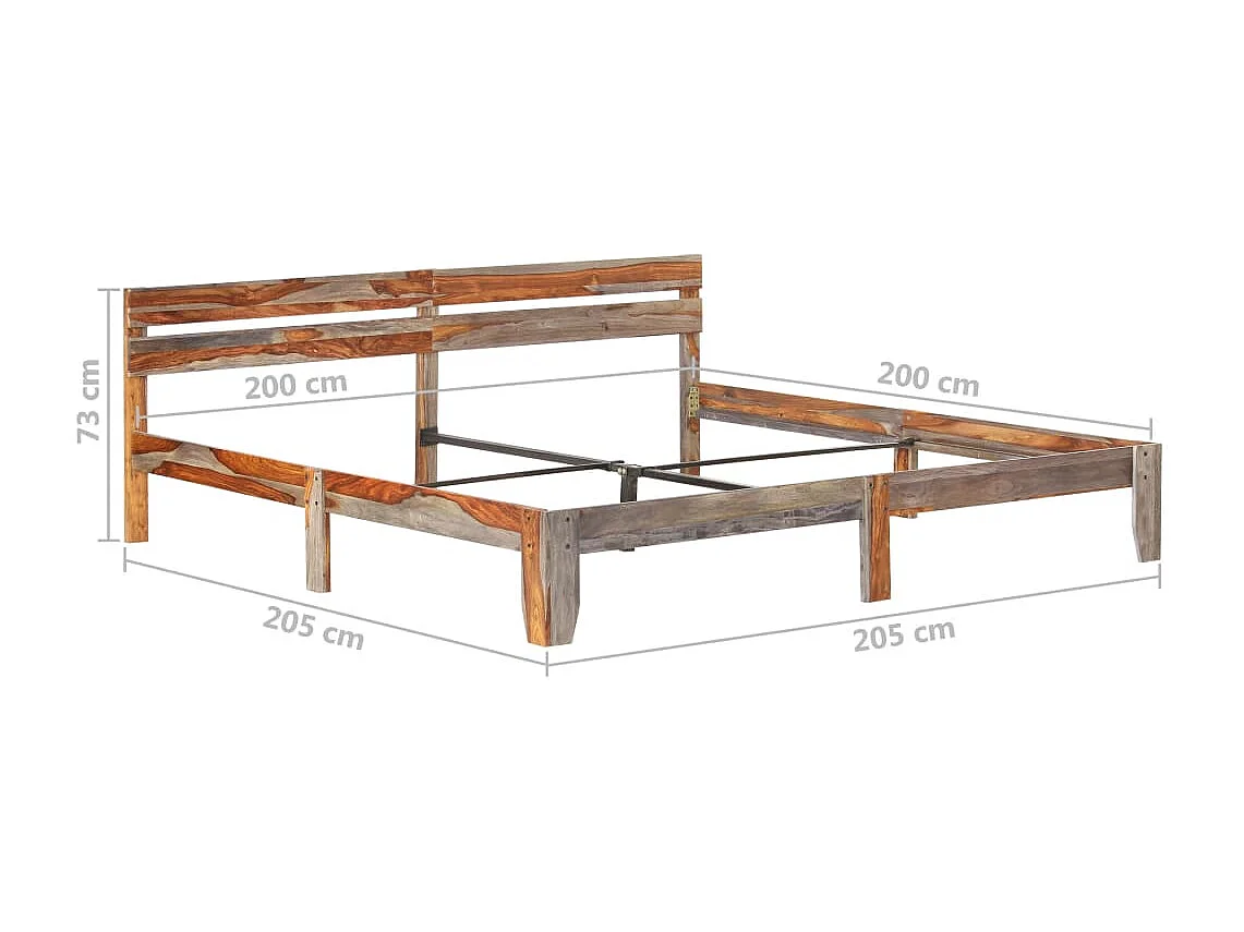 Lit double | Lit adulte | Cadre de lit bois massif 200x200 cm