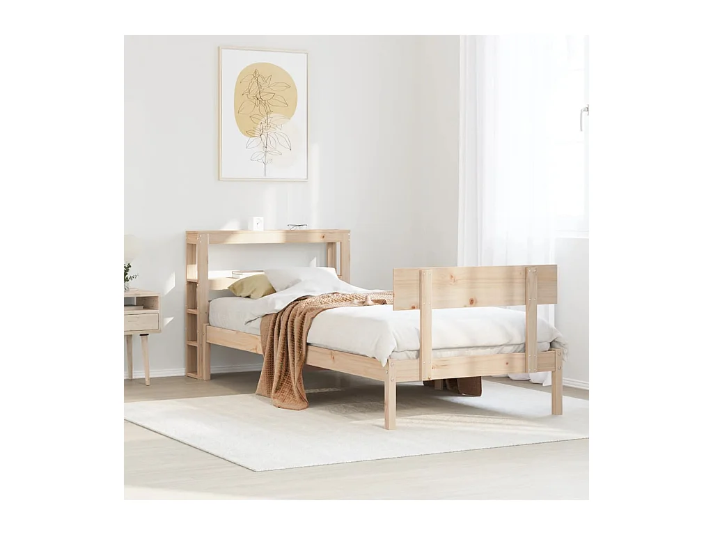 Lit simple | Lit adulte, enfant | Cadre de lit 90x200 cm bois de pin massif