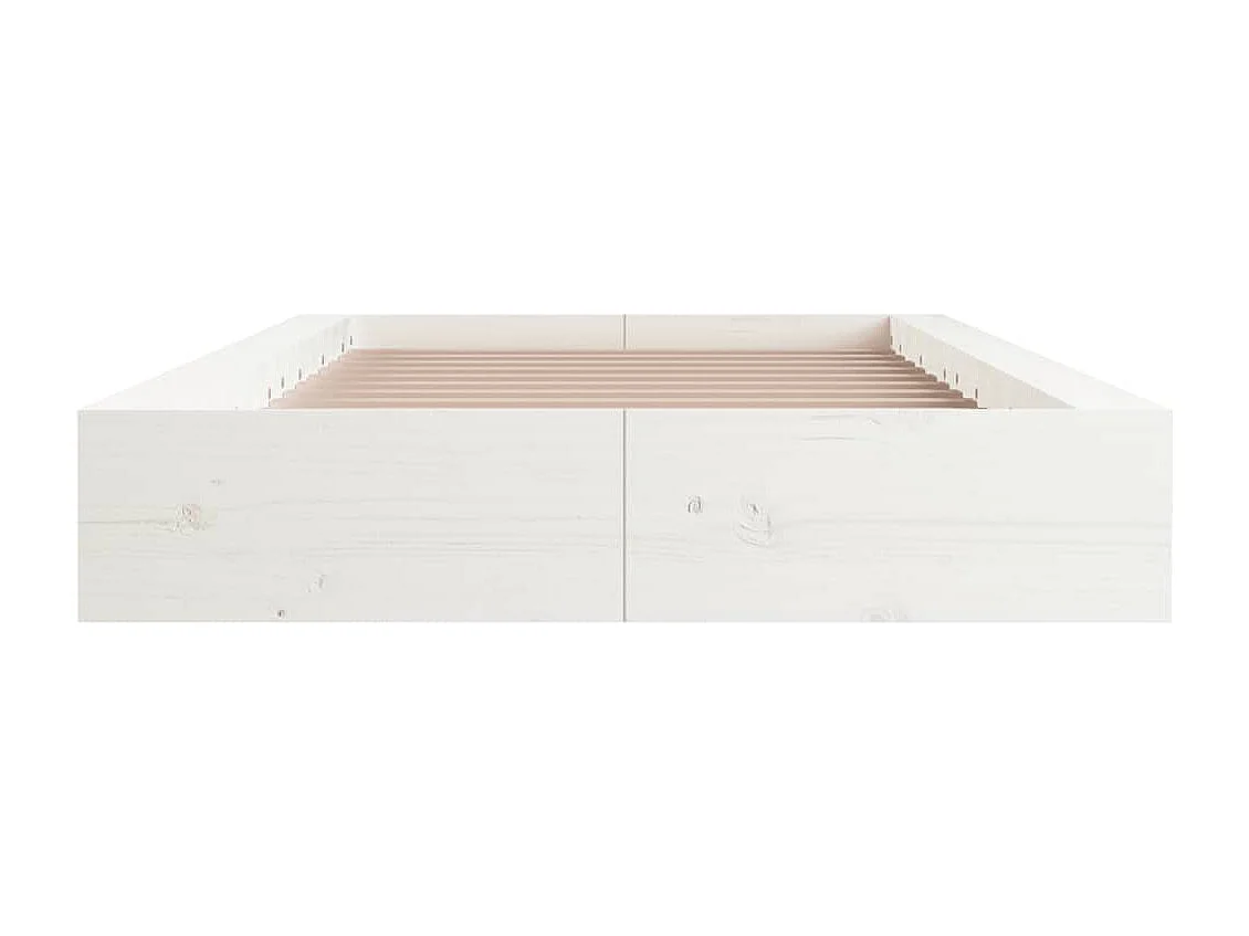 Lit simple | Lit adulte, enfant | Cadre de lit blanc 100x200 cm bois massif
